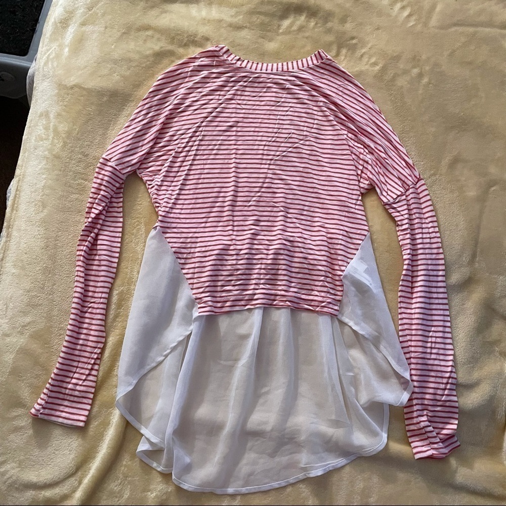 *Red and white striped shirt